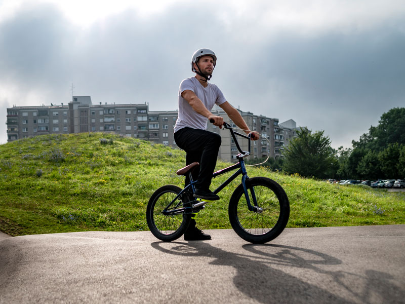 man on bmx bike